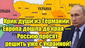 Крик души из Германии Европа дошла до края Россию просят решить украинский вопрос