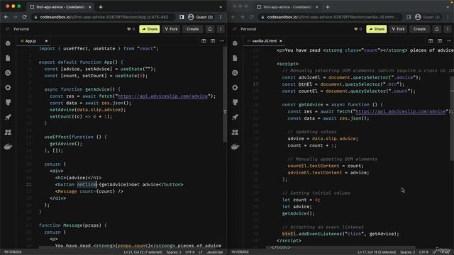10 React vs Vanilla JavaScript смотреть онлайн