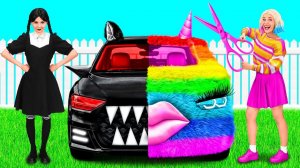 Радужная машина vs Черная машина Челлендж # Смешные Моменты