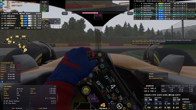 iRacing Formula A - Grand Prix Tour - Fixed [16-07-2026 22-03-24] - Circuit de Spa-Francorchamps смотреть онлайн