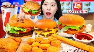Мукбанг - курица и бургер - острый вкус