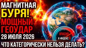 28 июля 2026: Мощный геоудар. Магнитная буря сегодня. Что категорически нельзя делать