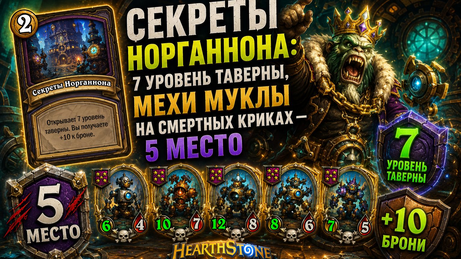 Секреты Норганнона: 7 уровень таверны, мехи Муклы на смертных криках — 5 место | Deck and Dominion