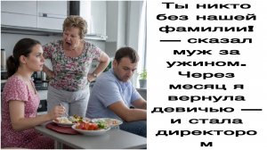 Истории из жизни|Ты никто без нашей фамилии! — сказал муж за ужином. Через месяц я вернула девичью