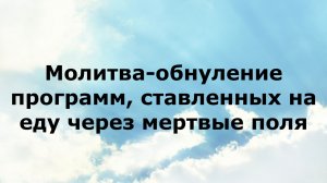 МОЛИТВА-ОБНУЛЕНИЕ ПРОГРАММ, СТАВЛЕННЫХ НА ЕДУ ЧЕРЕЗ МЕРТВЫЕ ПОЛЯ #наянабелосвет