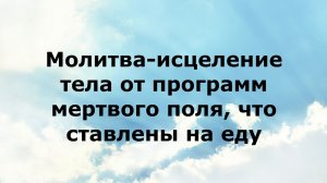 МОЛИТВА-ИСЦЕЛЕНИЕ ТЕЛА ОТ ПРОГРАММ МЕРТВОГО ПОЛЯ, ЧТО СТАВЛЕНЫ НА ЕДУ #наянабелосвет