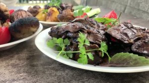 На мангале - куриная печень