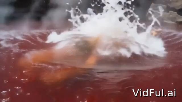 Прыжок в пылающую воду: адреналин и красота в одном кадре смотреть онлайн