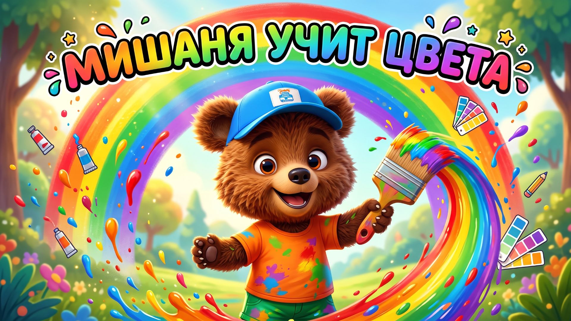 Учим цвета с Мишаней 🌈 Развивающий мультфильм и песенка для малышей