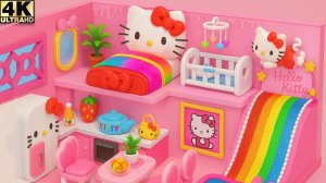 Построй розовый домик Hello Kitty 🩷 с помощью Радужной горки из слизи!#Миниатюра своими руками