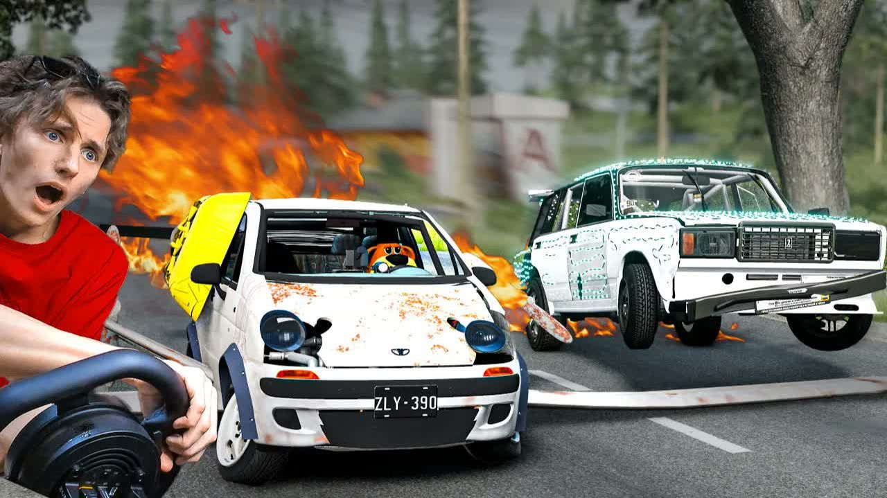 РАНДОМНЫЙ И УГАРНЫЙ ДРАГ-РЕЙСИНГ!  BeamNG.drive
