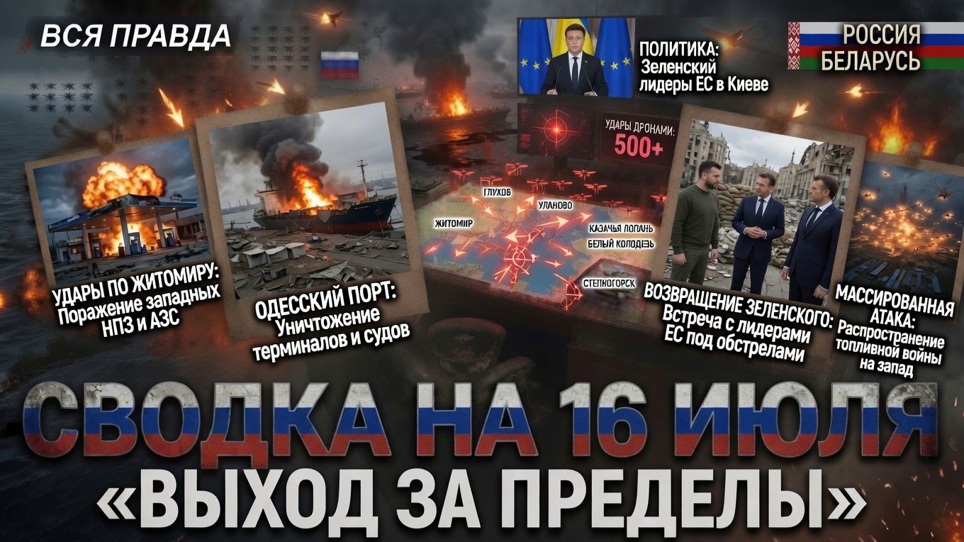 СВОДКА БОЕВЫХ ДЕЙСТВИЙ НА 16 ИЮЛЯ, КАРТА СВО СЕГОДНЯ, НОВОСТИ , СВО НА УКРАИНЕ 2026 ЮРИЙ ПОДОЛЯКА