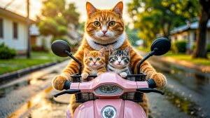 Мама кошка спасла котёнка. Милый ИИ мультик для детей