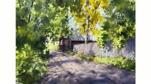 Акварельный мастер-класс по рисованию красивого загородного коттеджа в свободном стиле.