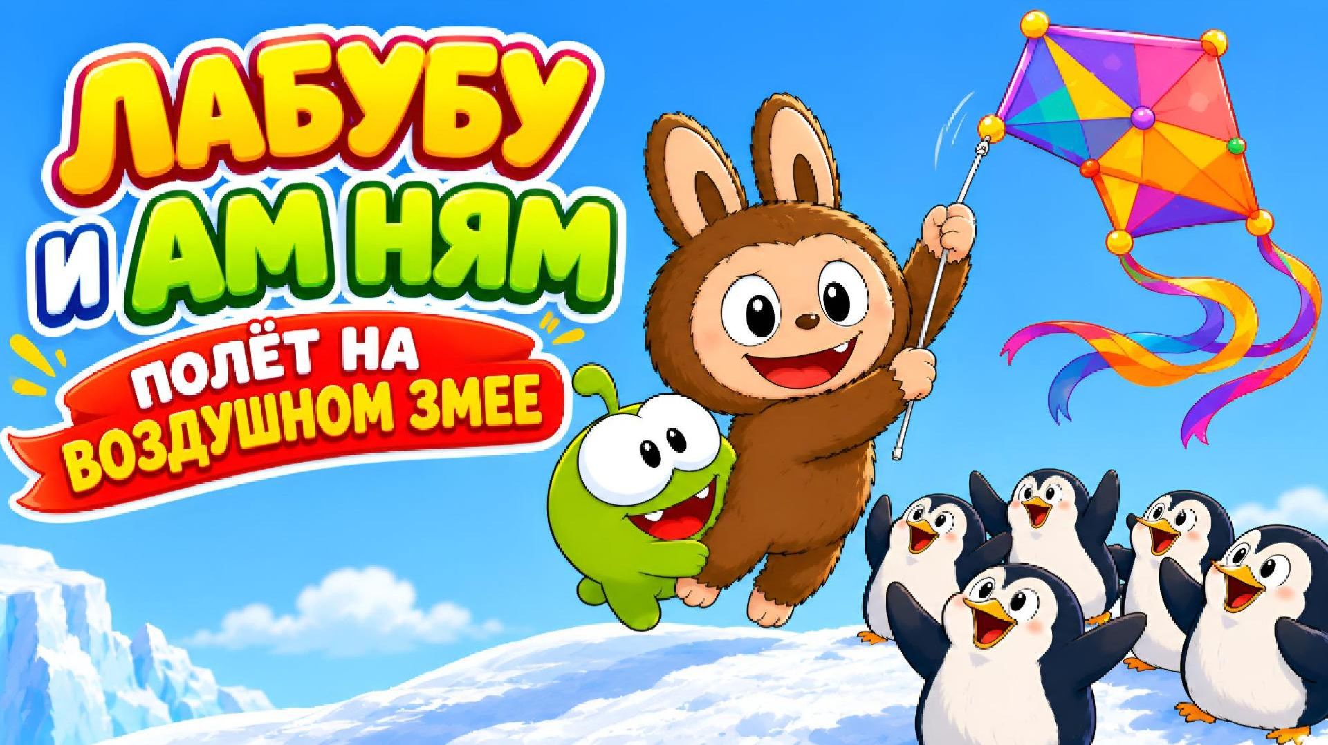 🪁 ЛАБУБУ И АМ НЯМ: ПОЛЁТ НА ВОЗДУШНОМ ЗМЕЕ ❄️🐧 смотреть онлайн