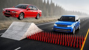 ЧЕЛЛЕНДЖ Тачки против ШИПОВ - Авто аварии и ДТП с машинами BeamNG Drive