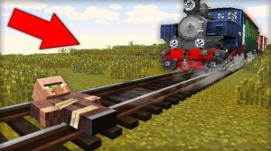 ЭТОТ ЖИТЕЛЬ ЧУТЬ НЕ ПОПАЛ ПОД ПОЕЗД В МАЙНКРАФТ | Риколит Minecraft