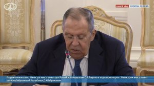 🔴 #ПрямойЭфир: Вступительное слово С.В.Лаврова в ходе переговоров с Д.А.Байрамовым