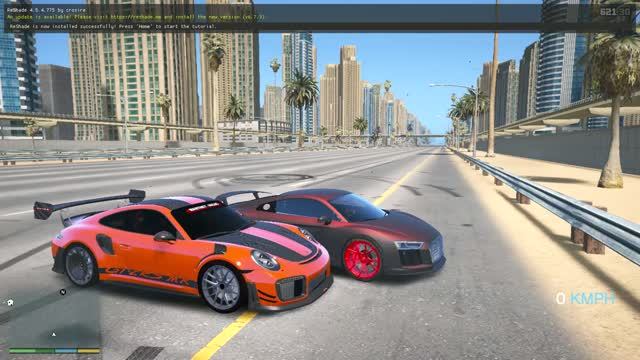 Porsche 911 GT2 RS MR 357кмв vs Vorsteiner Audi R8 VRS Coupe RSRSpyderABTV10 315км драг гонка гта 5 смотреть онлайн