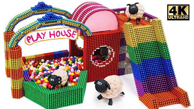 DIY How To Make Slide Playhouse From Magnetic Balls ( Satisfaction ) | Magnet World 4K смотреть онлайн
