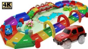 DIY How To Make Colored Track From Magnetic Balls For Car Toys ( Satisfaction ) | Magnet World 4K