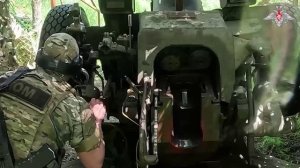 Расчет 122-мм гаубицы Д-30 58 гвардейской общевойсковой армии группировки «Днепр» разнёс опорный пун