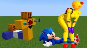 Поппи Плейтайм девушка-игрок против Соника 🍭🎮 Аддон в Майнкрафт ПЕ