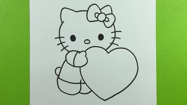 Так просто! Как шаг за шагом нарисовать милую картинку Hello Kitty, простой урок рисования для детей смотреть онлайн