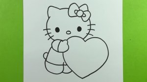 Так просто! Как шаг за шагом нарисовать милую картинку Hello Kitty, простой урок рисования для детей