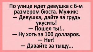 По улице идет девушка с 6-м размером бюста. Мужик... | Анекдоты смешные | Юмор