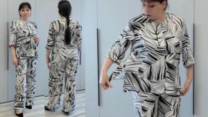 Брючный костюм из штапеля. Обзор готового изделия.