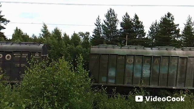 "Придурок" Электровозы 2ЭС5К 382 и 2ЭС5К 411 с грузовым поездом смотреть онлайн