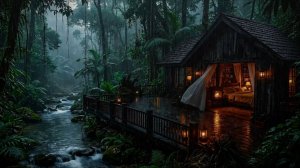 ШУМ ДОЖДЯ В ЛЕСНОМ ДОМИКЕ 🌧️ ТИХАЯ АТМОСФЕРА ДЛЯ СНА И ГЛУБОКОГО ОТДЫХА