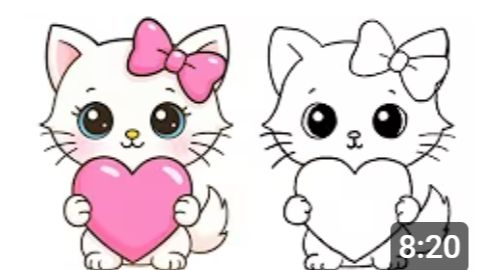 Как легко нарисовать милую кошечку 💗 смотреть онлайн