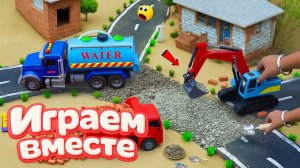 МУЛЬТИКИ ПРО СУПЕРГЕРОЕВ И ИГРУШКИ ДЛЯ ДЕТЕЙ! СТРОИМ ДОРОГУ НА ФЕРМЕ С ХАЛКОМ №32