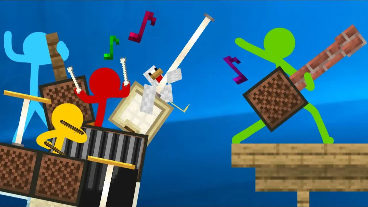 Note Block Battle — Animation vs. Minecraft Shorts, эпизод 16 (музыка AaronGrooves) смотреть онлайн