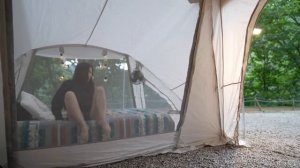 yoyocamp Одиночный кемпинг в тайном лесу. Можно ли быстро установить большую палатку?