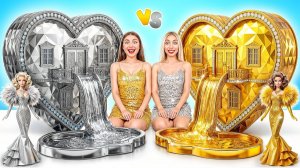 Строим Удивительный Кукольный Домик Золотой vs Серебряный Челлендж # Смешные Моменты от Bubba D