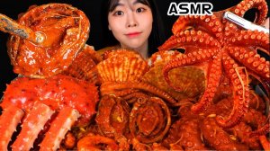 Мукбанг - морепродукты и токпокки и сырные закуски - морской стол