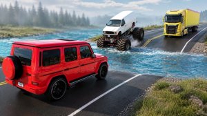 Тачки против ЛУЖИ челлендж - Авто аварии и ДТП с машинами BeamNG Drive