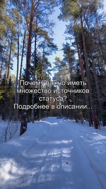 Почему важно иметь
множество источников
статуса?
Подробнее в описании...