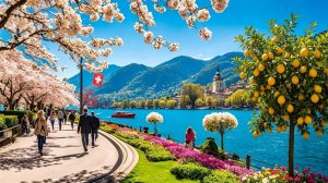 Летняя прогулка по очаровательному озеру Лугано в Швейцарии 🇨🇭 Швейцарский вид