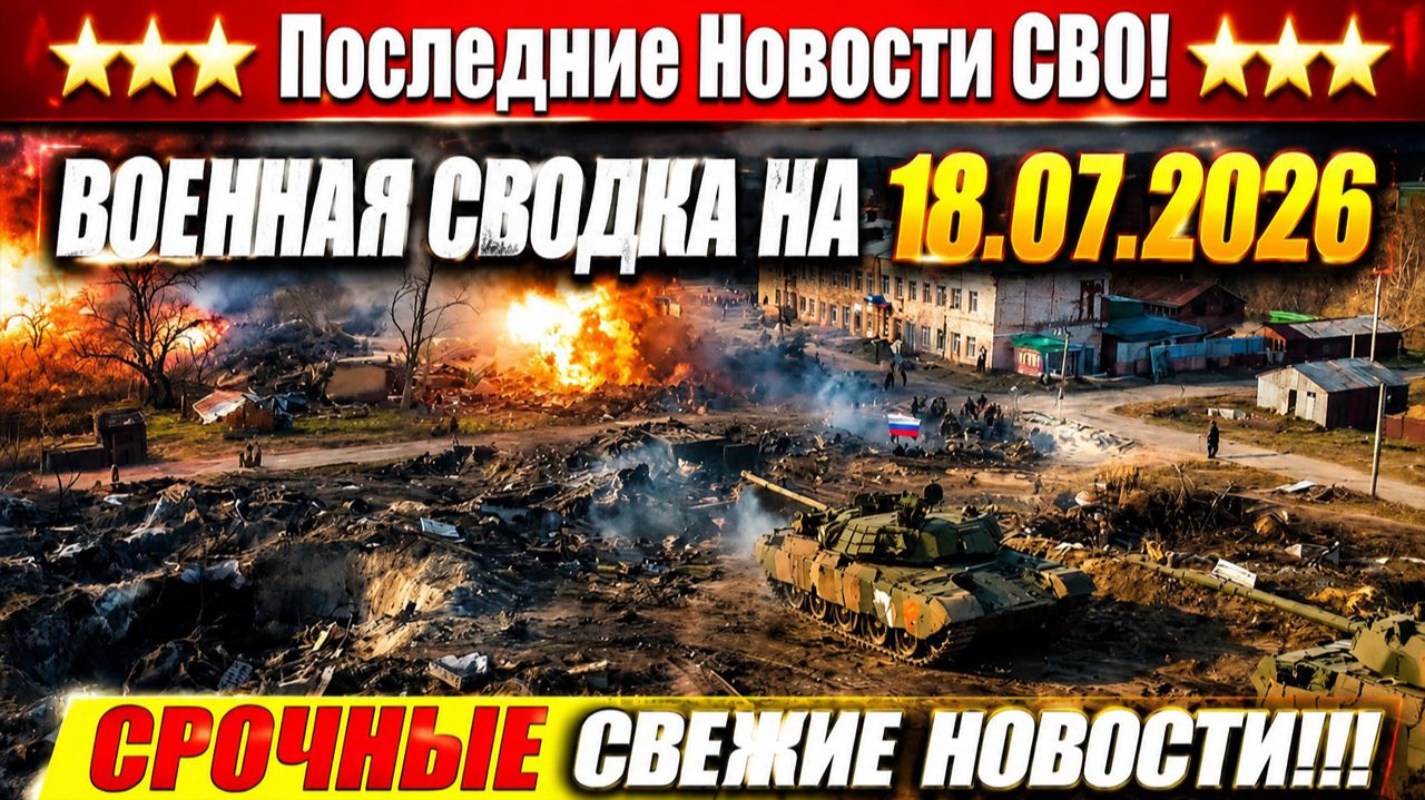 Сводка с фронта СВО и карта боевых действий на Украине сегодня 18.07.2026 смотреть онлайн