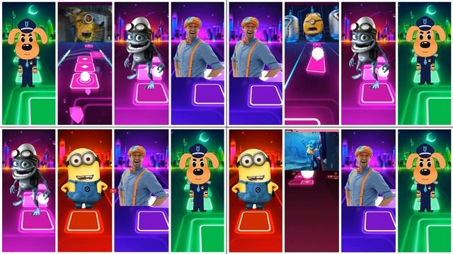 БЛИППИ И МИНЬОНЫ Против Крейзи Фрога и Шерифа Лабрадора! 🔥 Tiles Hop EDM Rush Challenge 🐸🚜🐾 смотреть онлайн