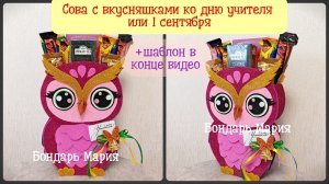 сова ко дню учителя или на 1 сентября. сова коробочка . осенняя сова