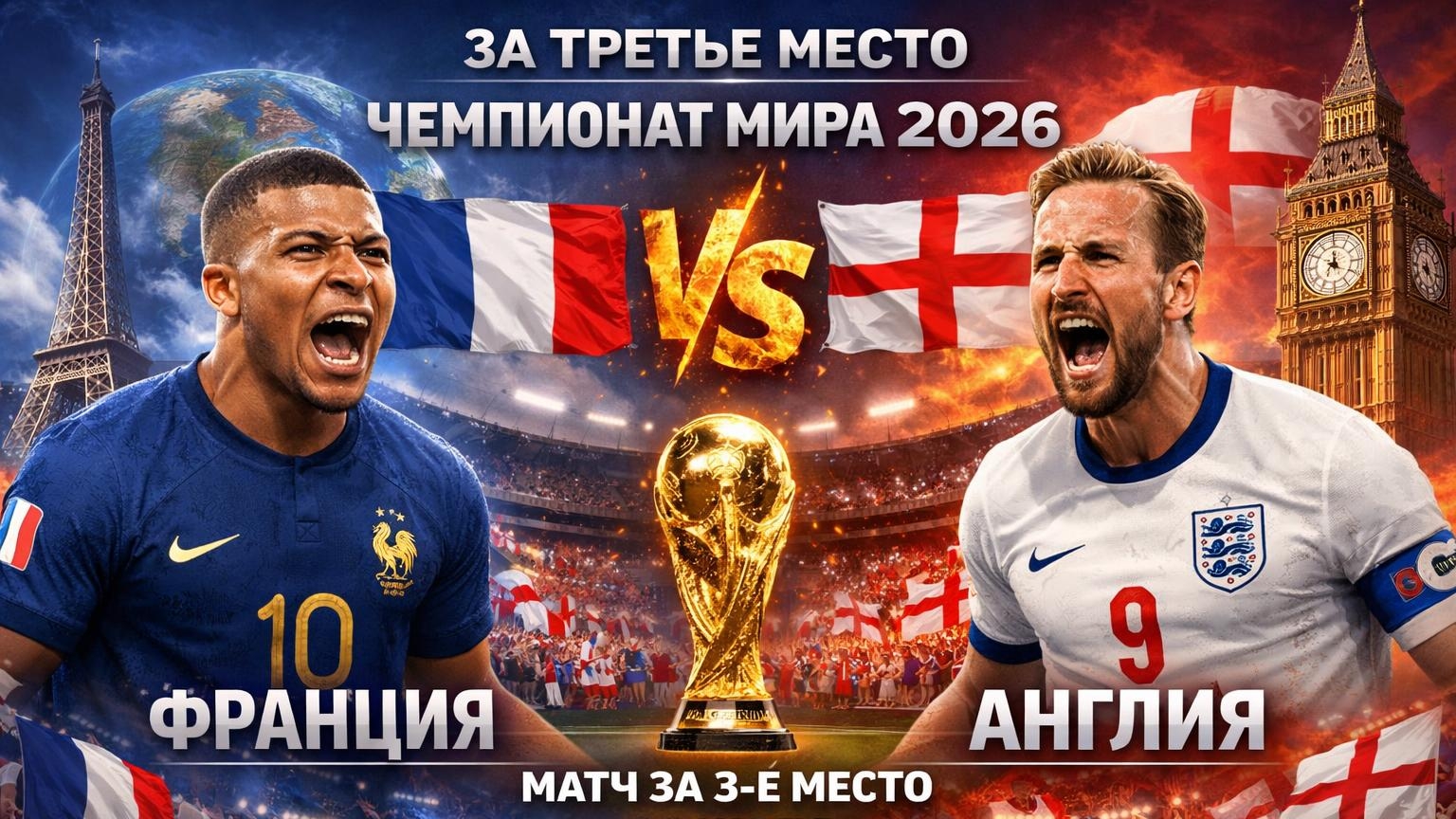 Франция vs Англия: битва за бронзу! Кто заберёт 3‑е место? смотреть онлайн
