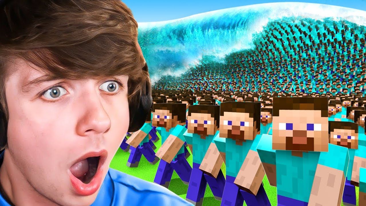 100 Игроков сталкиваются с природными катастрофами в Minecraft. Karl
