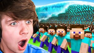 100 Игроков сталкиваются с природными катастрофами в Minecraft. Karl