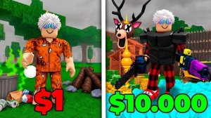 1$ ПРОТИВ 10000$ в 99 НОЧЕЙ в ЛЕСУ!