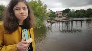 Кормим уток на озере